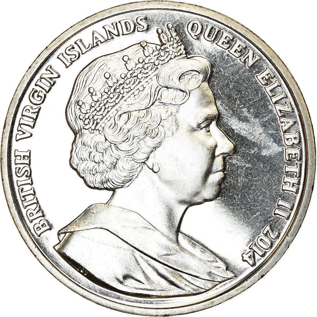 Moneta, ISOLE VERGINI BRITANNICHE, Dollar, 2014, Franklin Mint, Edith Cavell