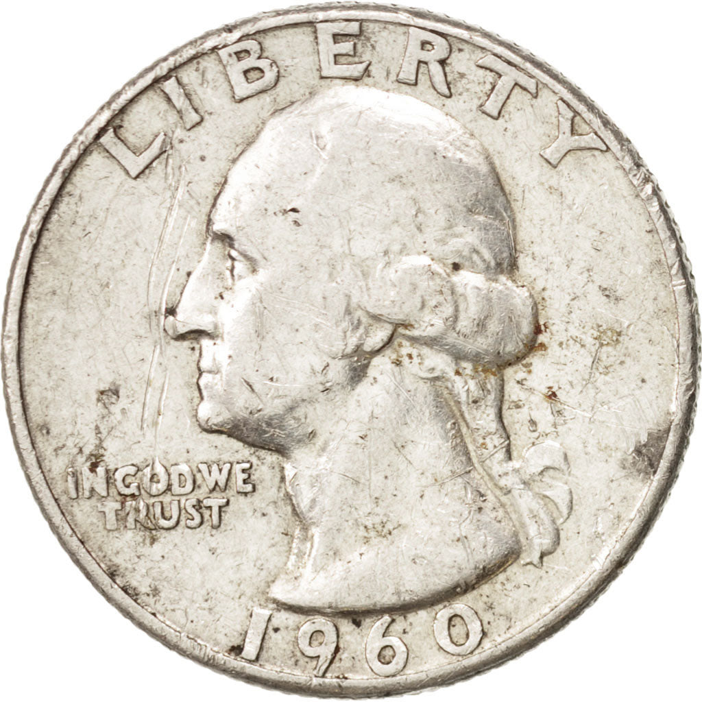 United States, Washington Quarter,1960, U.S.Mint,Philadelphia,VF(30-35), KM 164
