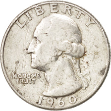 United States, Washington Quarter,1960, U.S.Mint,Philadelphia,VF(30-35), KM 164