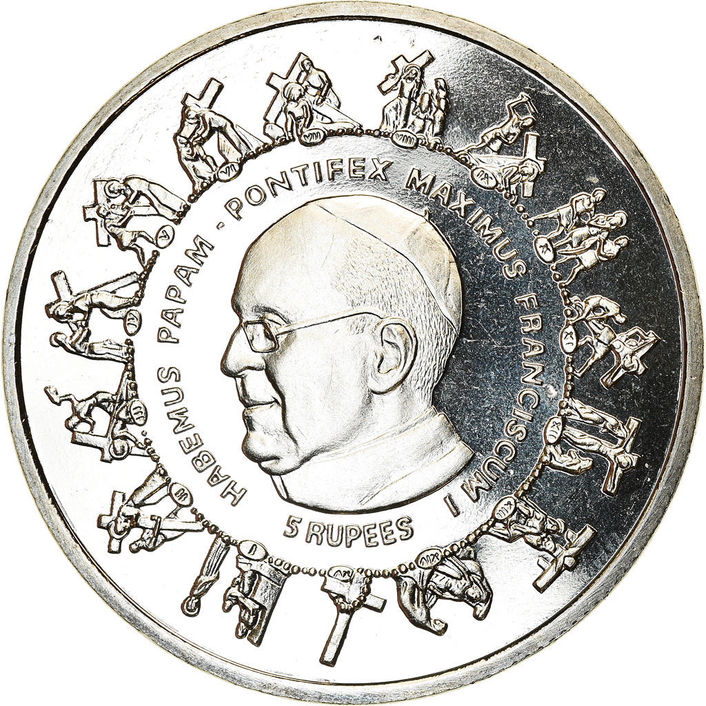 Coin, Seychelles, 5 Rupees, 2013, British Royal Mint, Pape François, MS(63)
