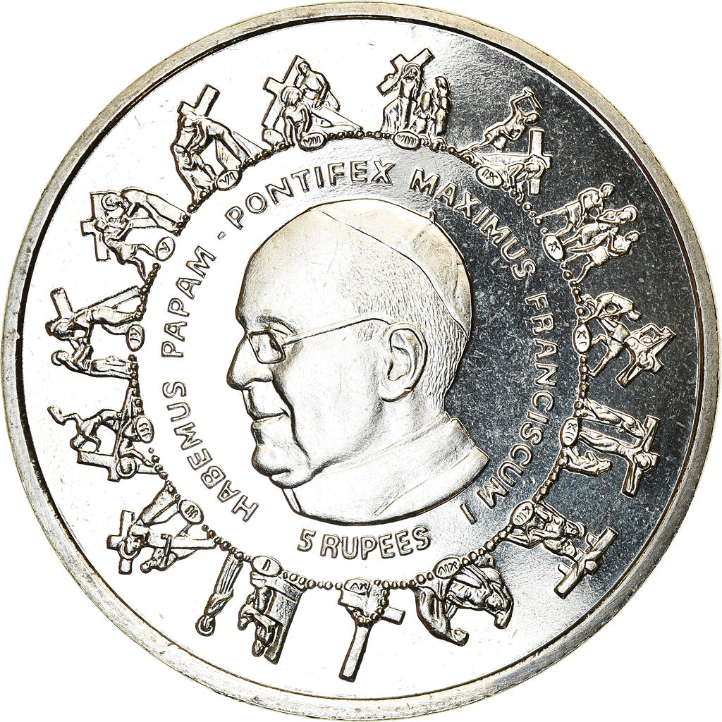 Coin, Seychelles, 5 Rupees, 2013, British Royal Mint, Pape François, MS(63)