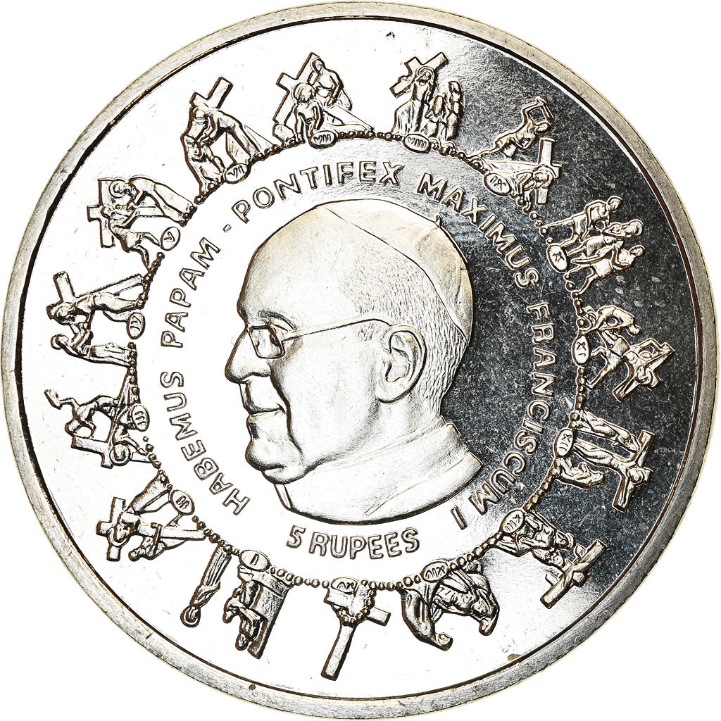Coin, Seychelles, 5 Rupees, 2013, British Royal Mint, Pape François, MS(63)
