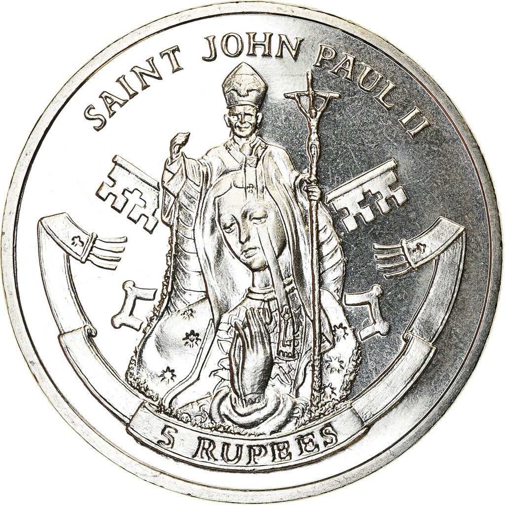 Coin, Seychelles, 5 Rupees, 2014, British Royal Mint, Saint Jean Paul II