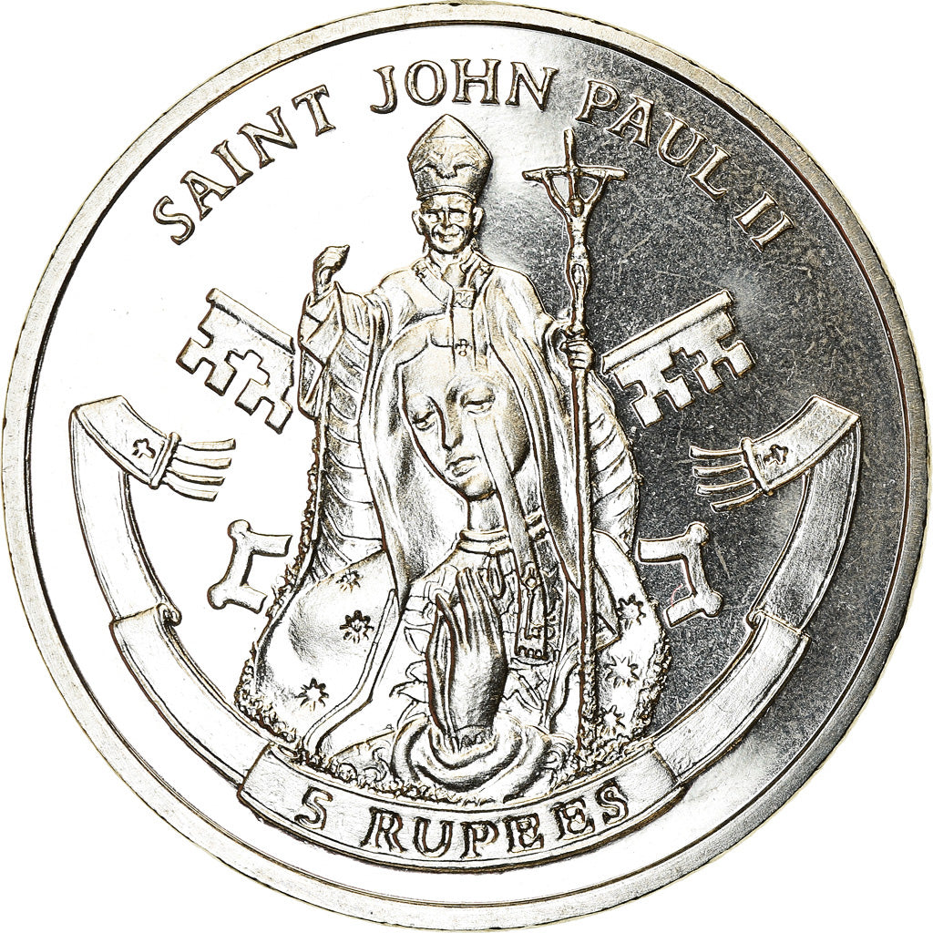 Coin, Seychelles, 5 Rupees, 2014, British Royal Mint, Saint Jean Paul II