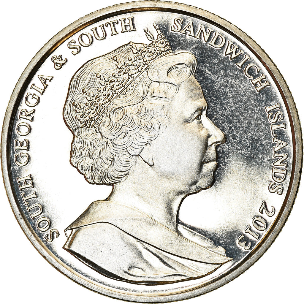 Coin, South Georgia and the South Sandwich Islands, 2 Pounds, 2013, Phoque de