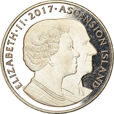 Coin, Ascension Island, Crown, 2017, Pobjoy Mint, Elizabeth II et le Prince