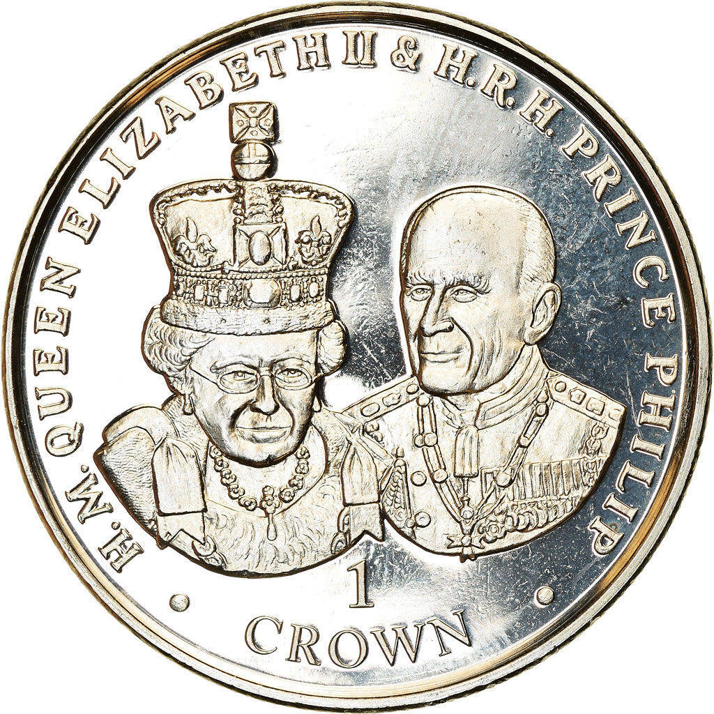 Coin, Ascension Island, Crown, 2017, Pobjoy Mint, Elizabeth II et le Prince