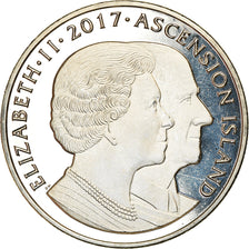 Coin, Ascension Island, Crown, 2017, Pobjoy Mint, Elizabeth II et le Prince