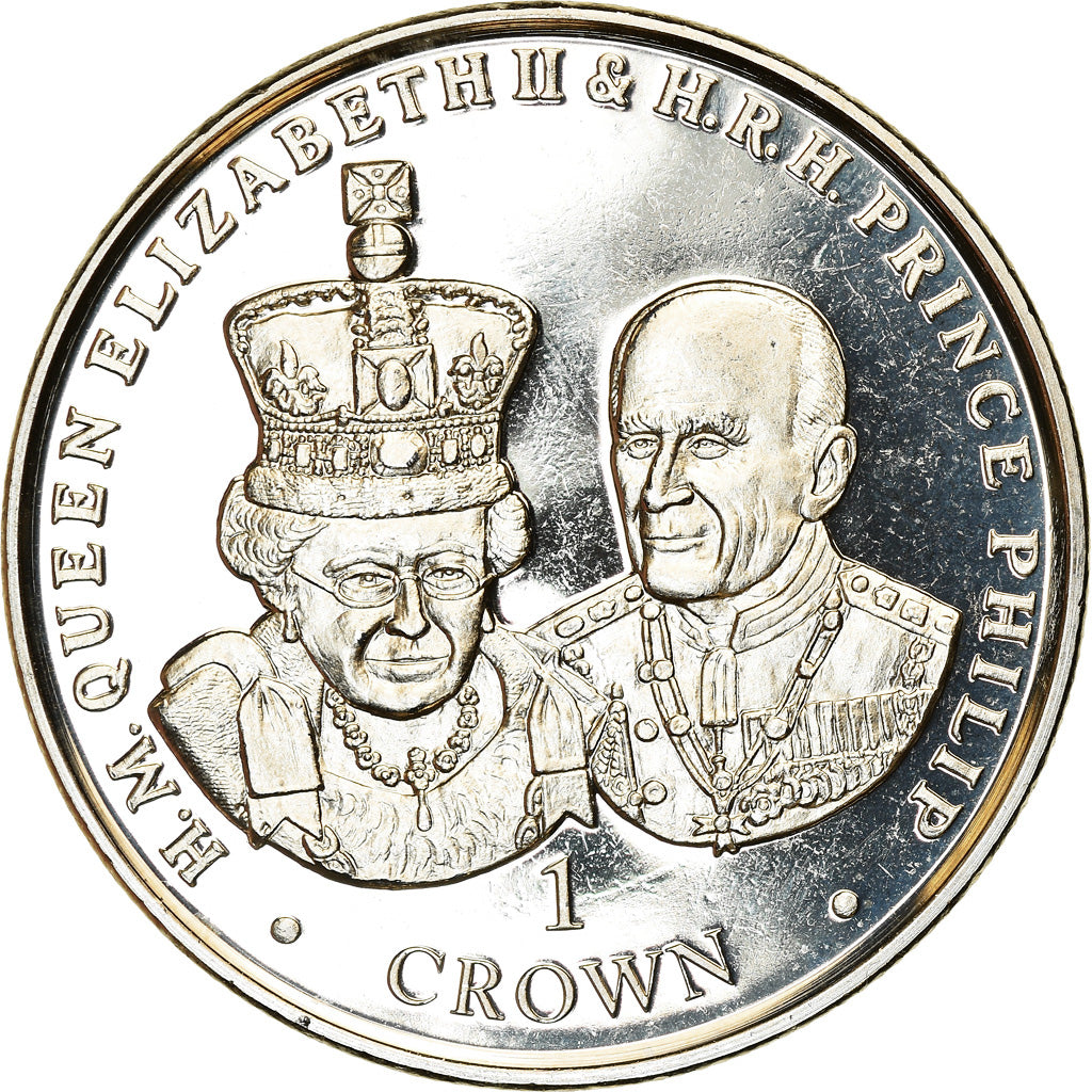 Coin, Ascension Island, Crown, 2017, Pobjoy Mint, Elizabeth II et le Prince