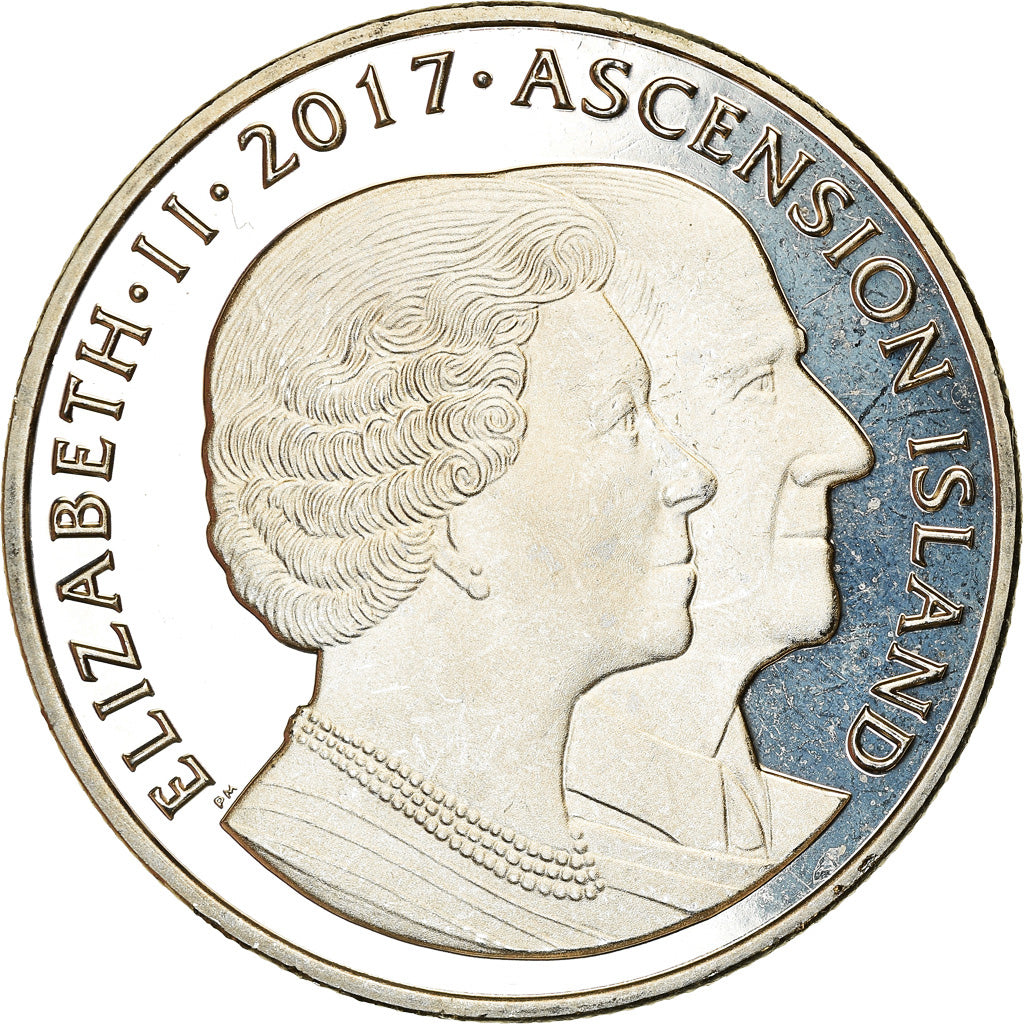 Monnaie, Ascension Island, Crown, 2017, Pobjoy Mint, Elizabeth II et le Prince