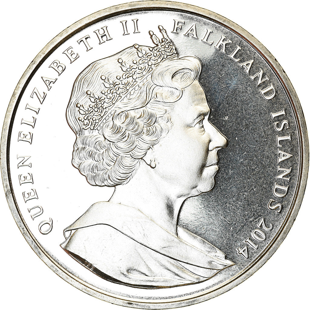 Coin, Falkland Islands, Crown, 2014, Croix du sacrifice, MS(63), Cupro-nickel
