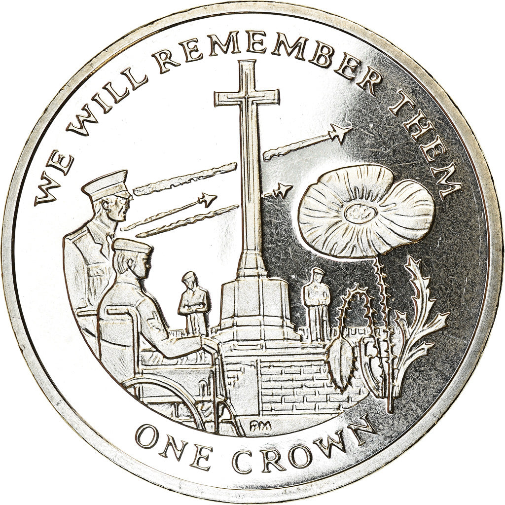 Coin, Falkland Islands, Crown, 2014, Croix du sacrifice, MS(63), Cupro-nickel