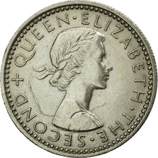 Moneta, Nuova Zelanda, Elizabeth II, 6 Pence, 1960, BB+, Rame-nichel, KM:26.2