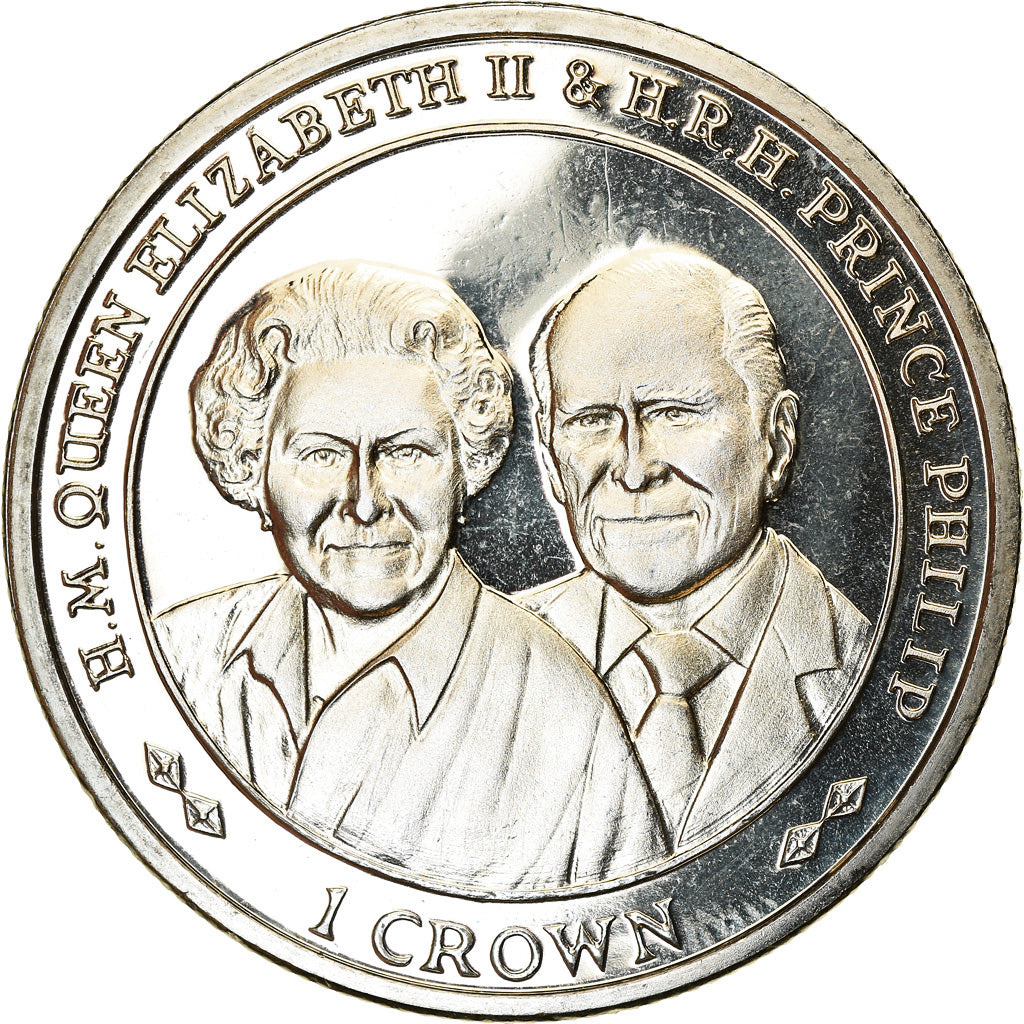 Coin, Falkland Islands, Crown, 2017, Elizabeth II et le Prince Philip, MS(63)