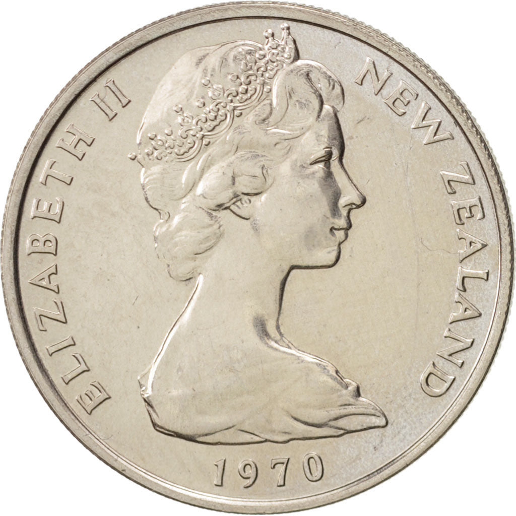New Zealand, Elizabeth II, 10 Cents, 1970, AU(55-58), Copper-nickel, KM:41.1