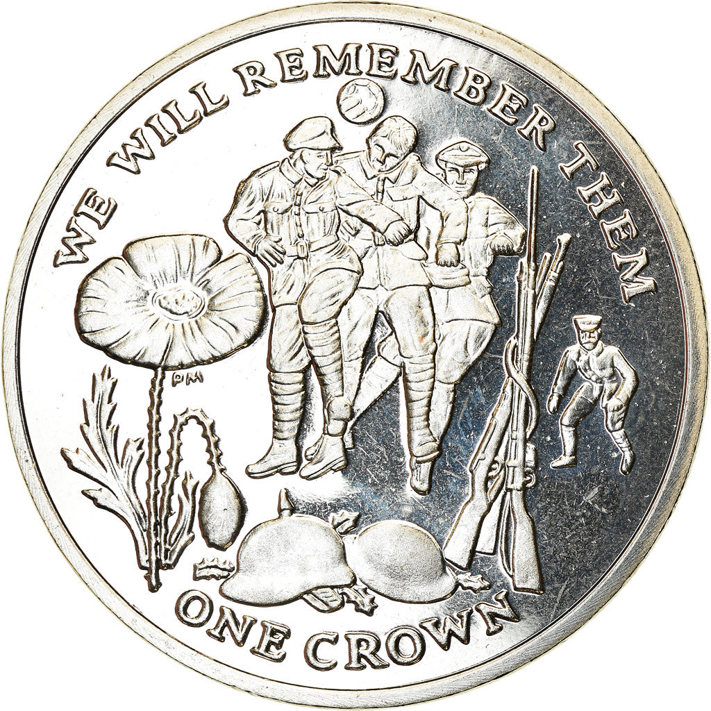 Coin, Isle of Man, Elizabeth II, Crown, 2014, Pobjoy Mint, Trêve de Noël 1914