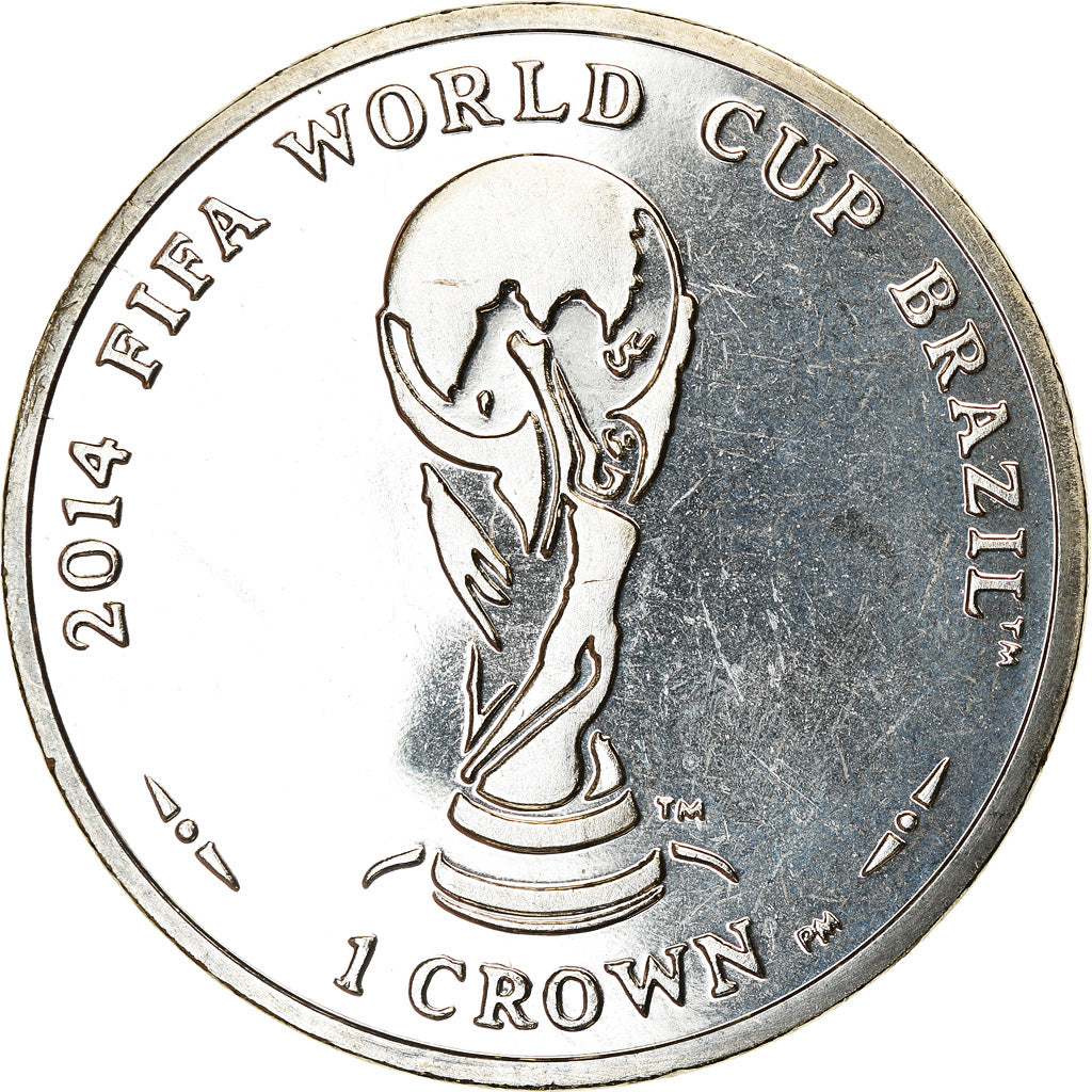 Coin, Isle of Man, Elizabeth II, Crown, 2012, Pobjoy Mint, Coupe du monde de