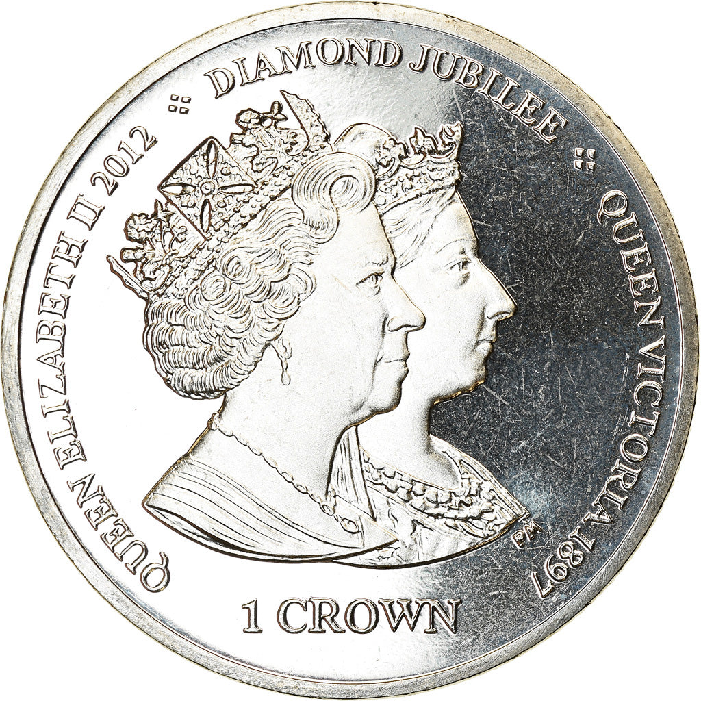 Coin, Isle of Man, Elizabeth II, Crown, 2013, Pobjoy Mint, Jubilé de diamant