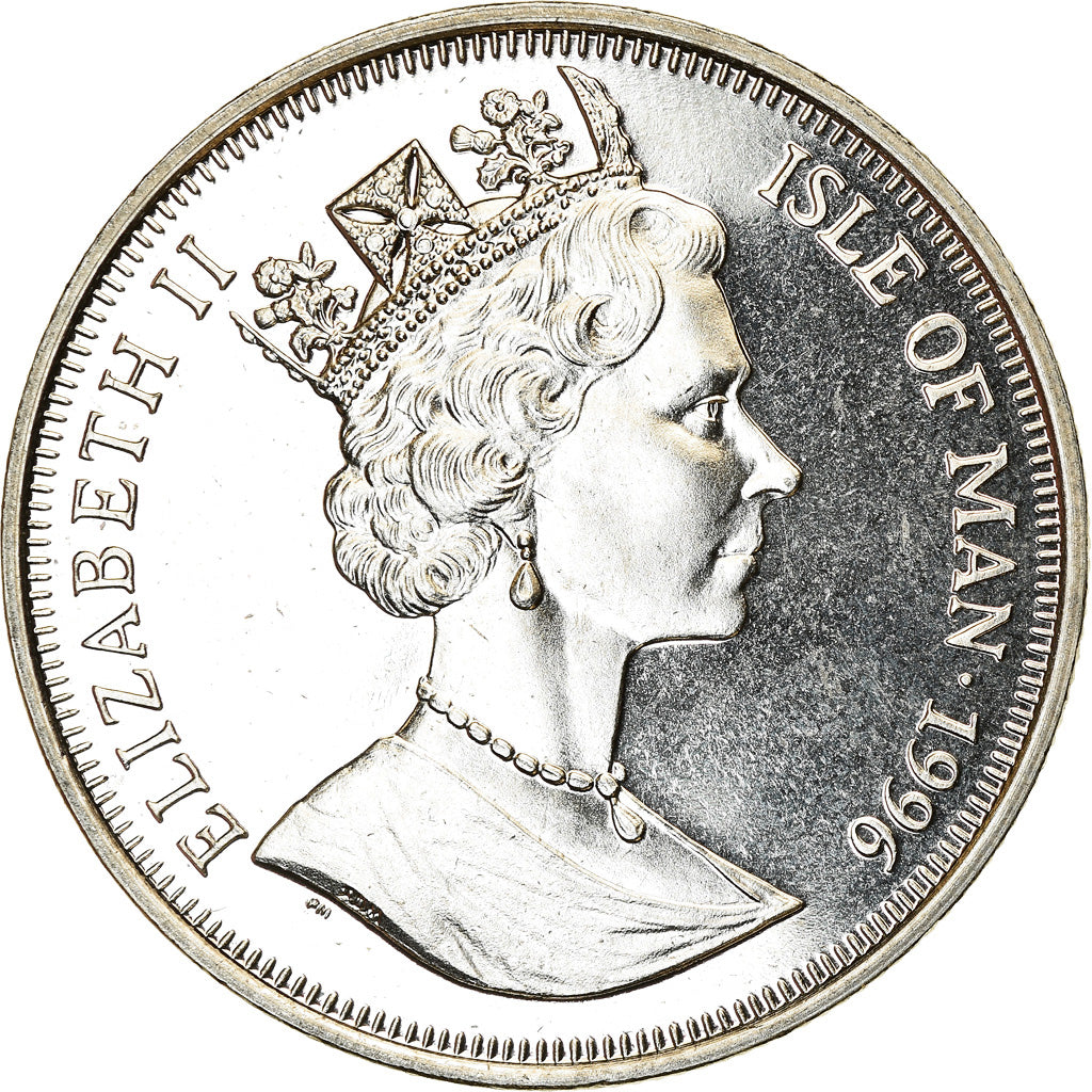 Coin, Isle of Man, Elizabeth II, Crown, 1996, Pobjoy Mint, Préservez la Terre -