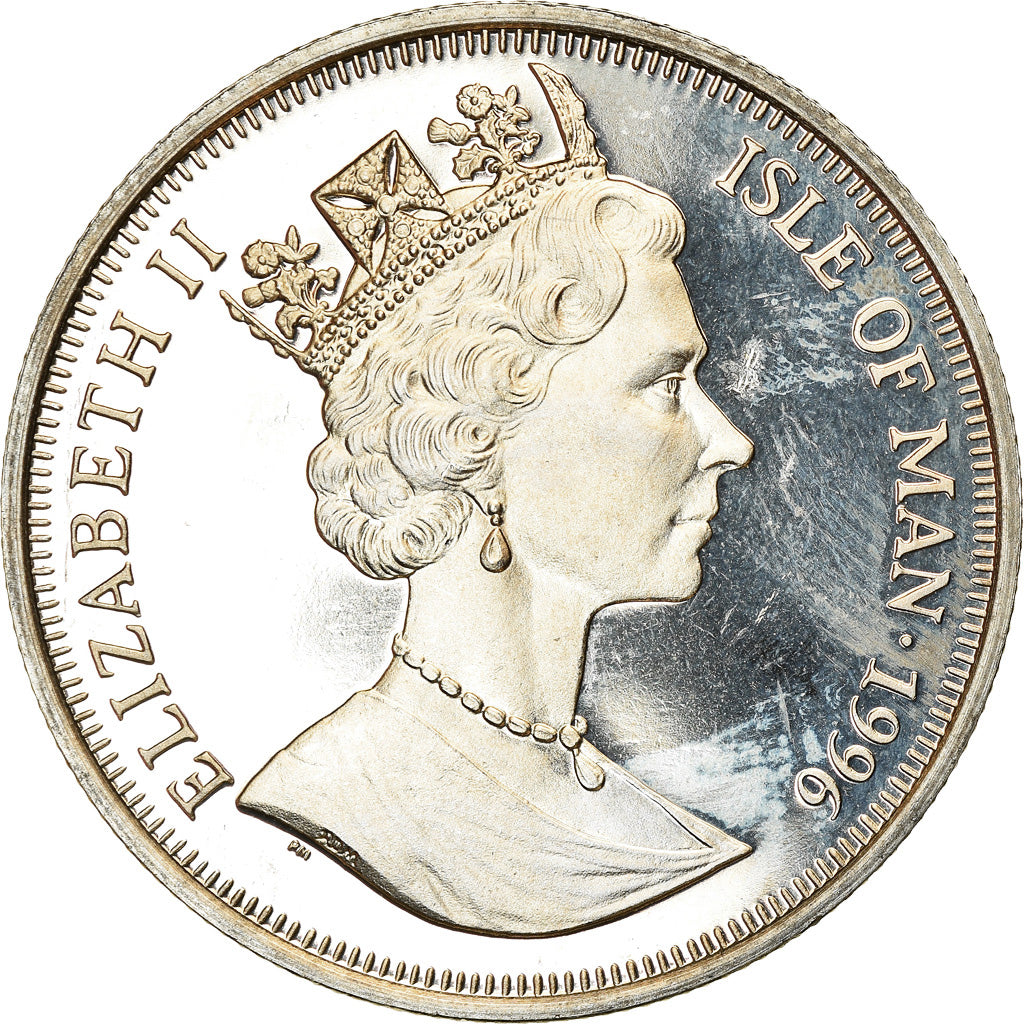 Coin, Isle of Man, Elizabeth II, Crown, 1996, Pobjoy Mint, Pingouin Torda