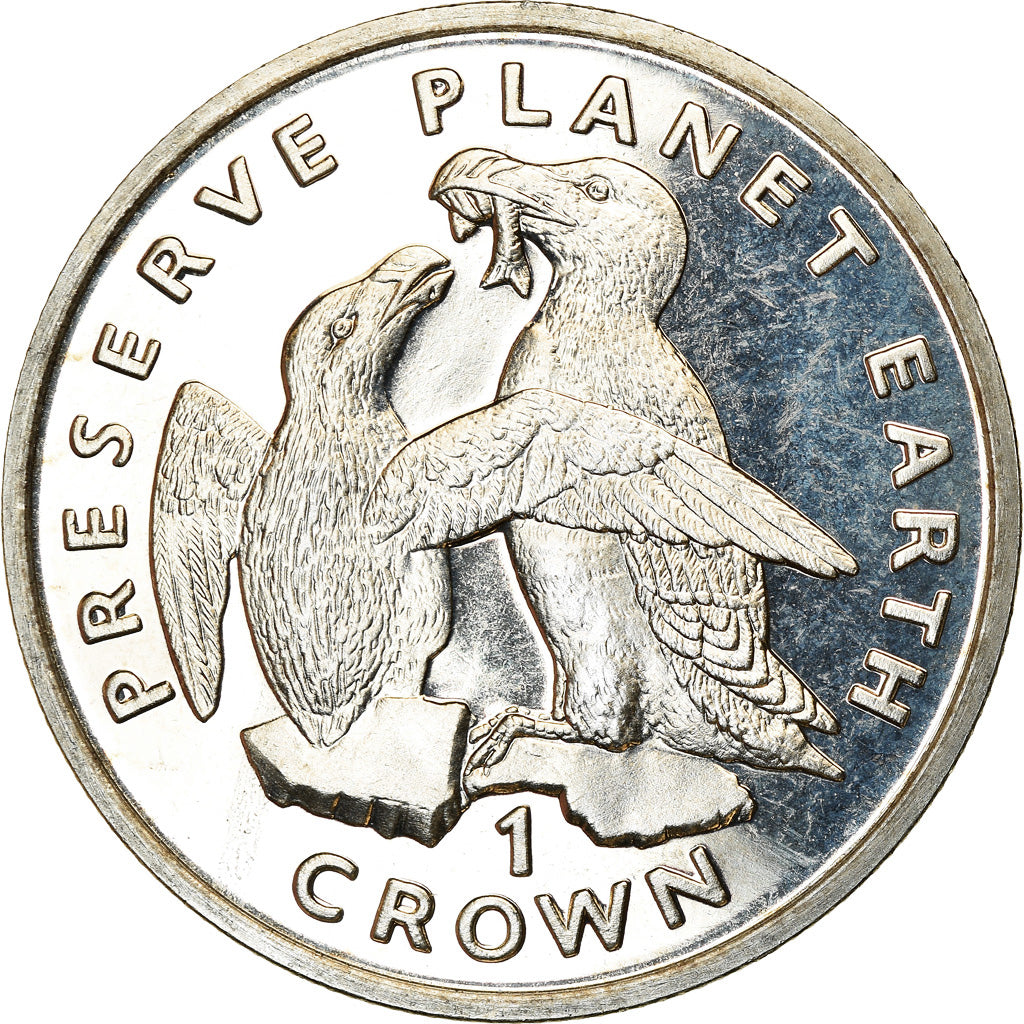Monnaie, Isle of Man, Elizabeth II, Crown, 1996, Pobjoy Mint, Pingouin Torda