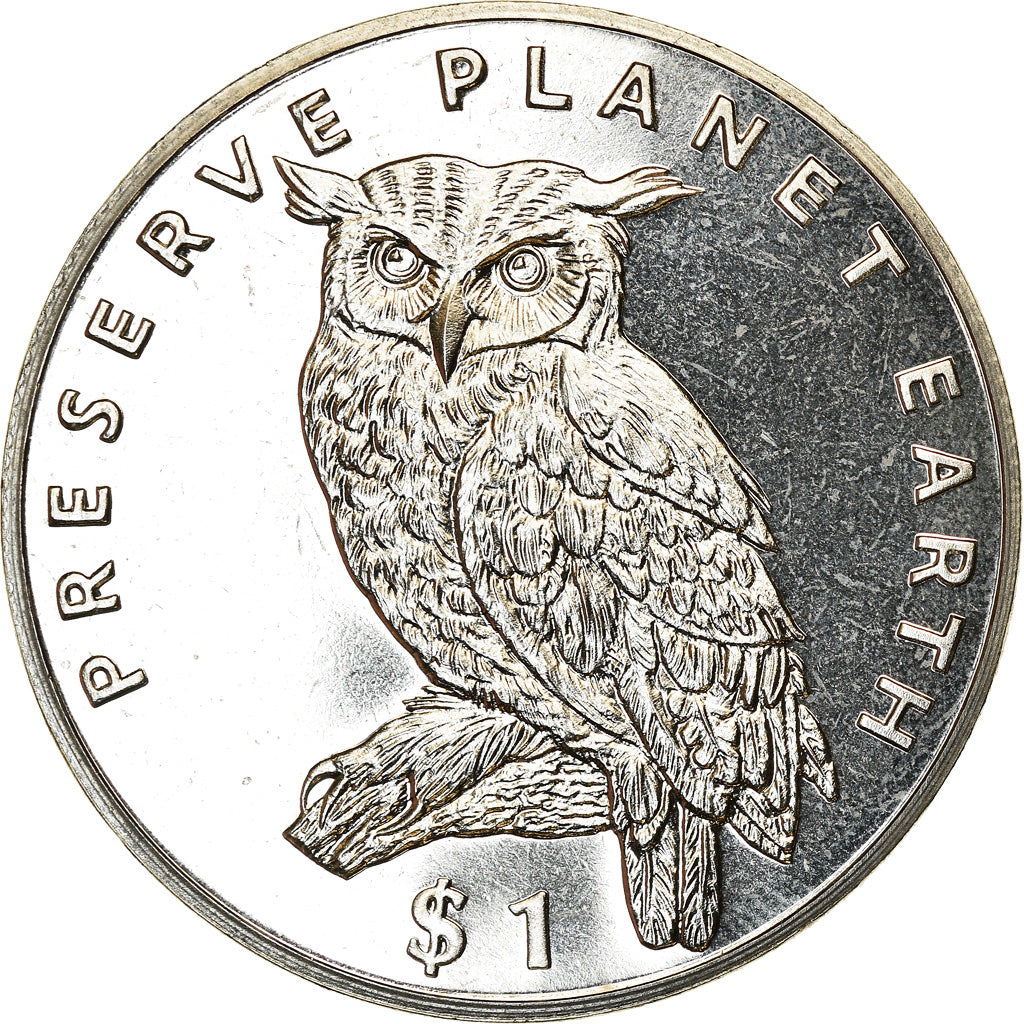 Moneta, Eritrea, Dollar, 1995, Préservez la Terre - Grand duc, SPL
