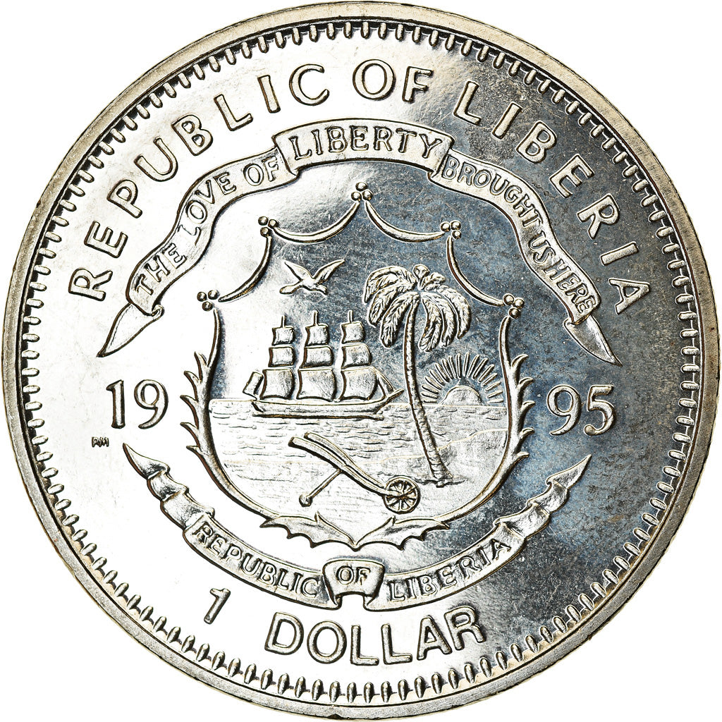 Coin, Liberia, Dollar, 1995, Harry S. Truman, MS(63), Copper-nickel, KM:143