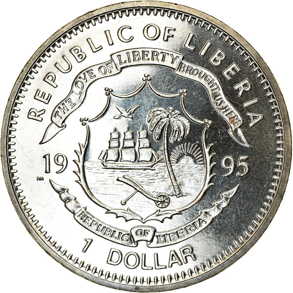 Coin, Liberia, Dollar, 1995, Harry S. Truman, MS(63), Copper-nickel, KM:143