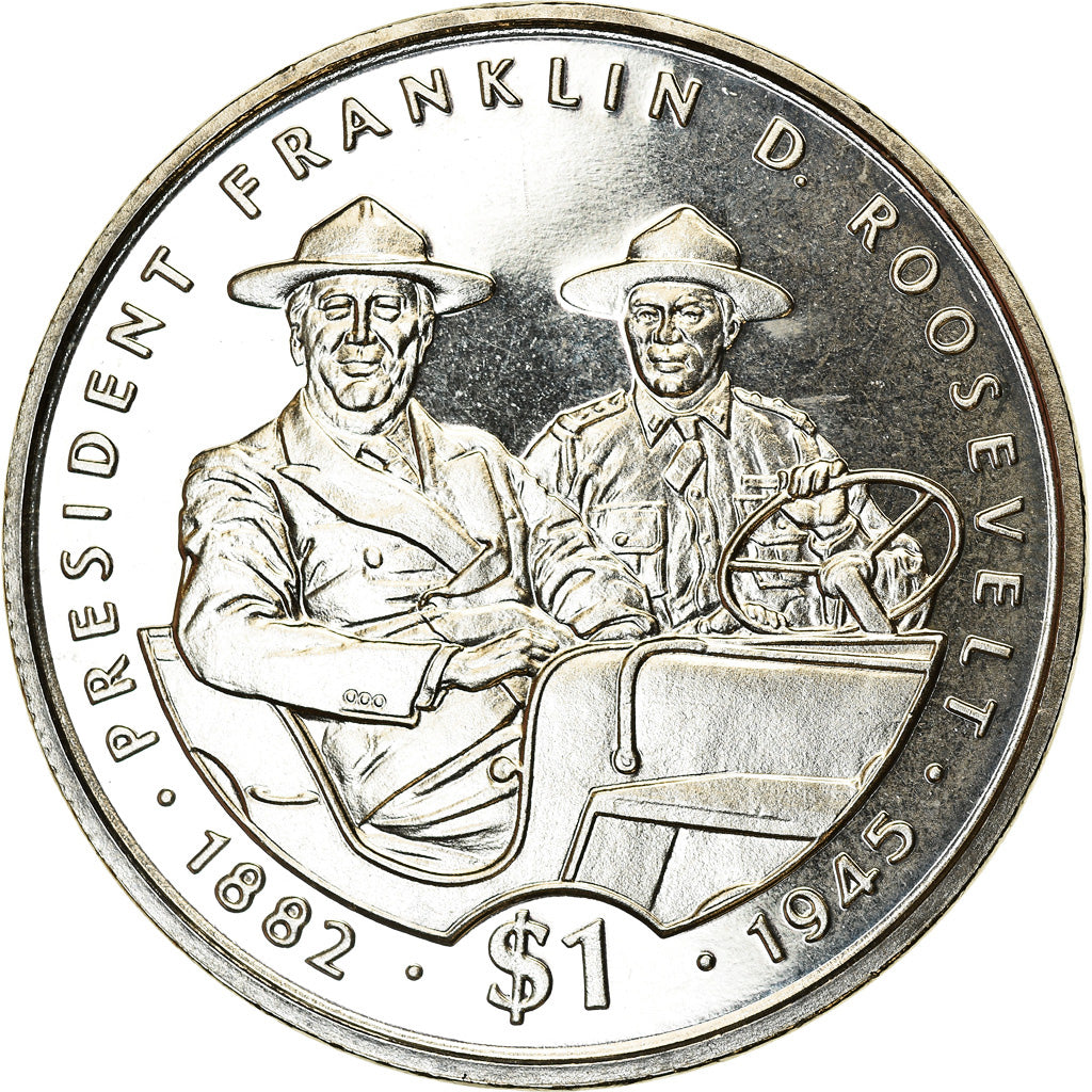 Moneta, Liberia, Dollar, 1995, Franklin D. Roosevelt, SPL, Rame-nichel, KM:141
