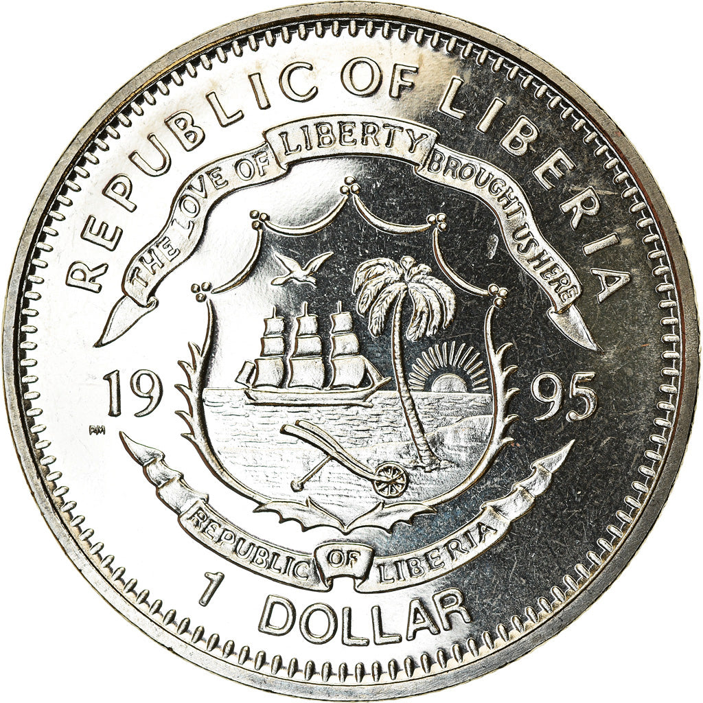 Moneta, Liberia, Dollar, 1995, Franklin D. Roosevelt, SPL, Rame-nichel, KM:141