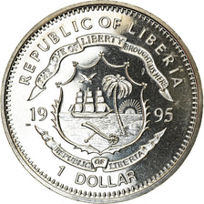 Moneta, Liberia, Dollar, 1995, Franklin D. Roosevelt, SPL, Rame-nichel, KM:141
