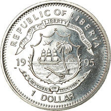 Coin, Liberia, Dollar, 1995, Winston Churchill, MS(63), Copper-nickel, KM:140