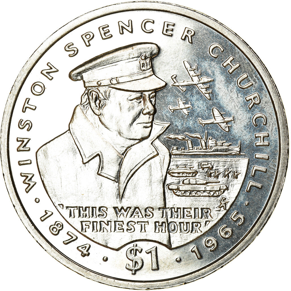 Coin, Liberia, Dollar, 1995, Winston Churchill, MS(63), Copper-nickel, KM:140
