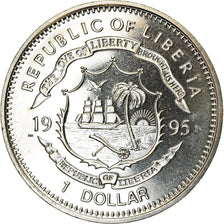 Monnaie, Liberia, Dollar, 1995, Winston Churchill, SPL, Copper-nickel, KM:140