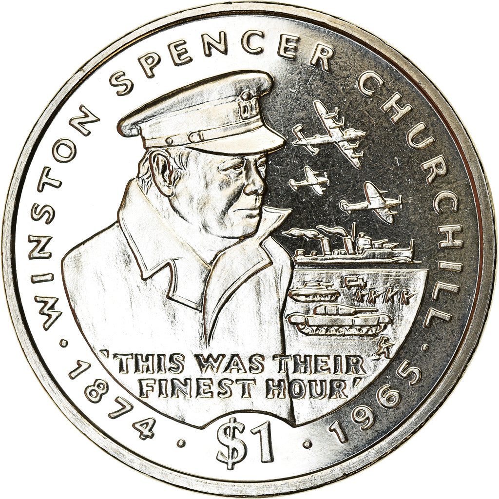 Monnaie, Liberia, Dollar, 1995, Winston Churchill, SPL, Copper-nickel, KM:140