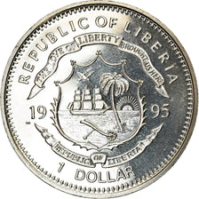 Coin, Liberia, Dollar, 1995, Winston Churchill, MS(63), Copper-nickel, KM:140