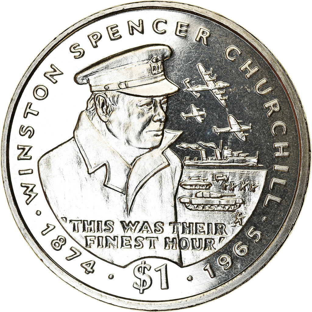 Coin, Liberia, Dollar, 1995, Winston Churchill, MS(63), Copper-nickel, KM:140