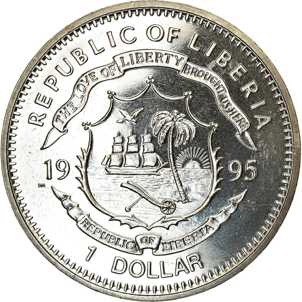 Münze, Liberia, Dollar, 1995, Préservez la Terre - Léopard, UNZ