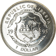 Münze, Liberia, Dollar, 1995, Préservez la Terre - Léopard, UNZ