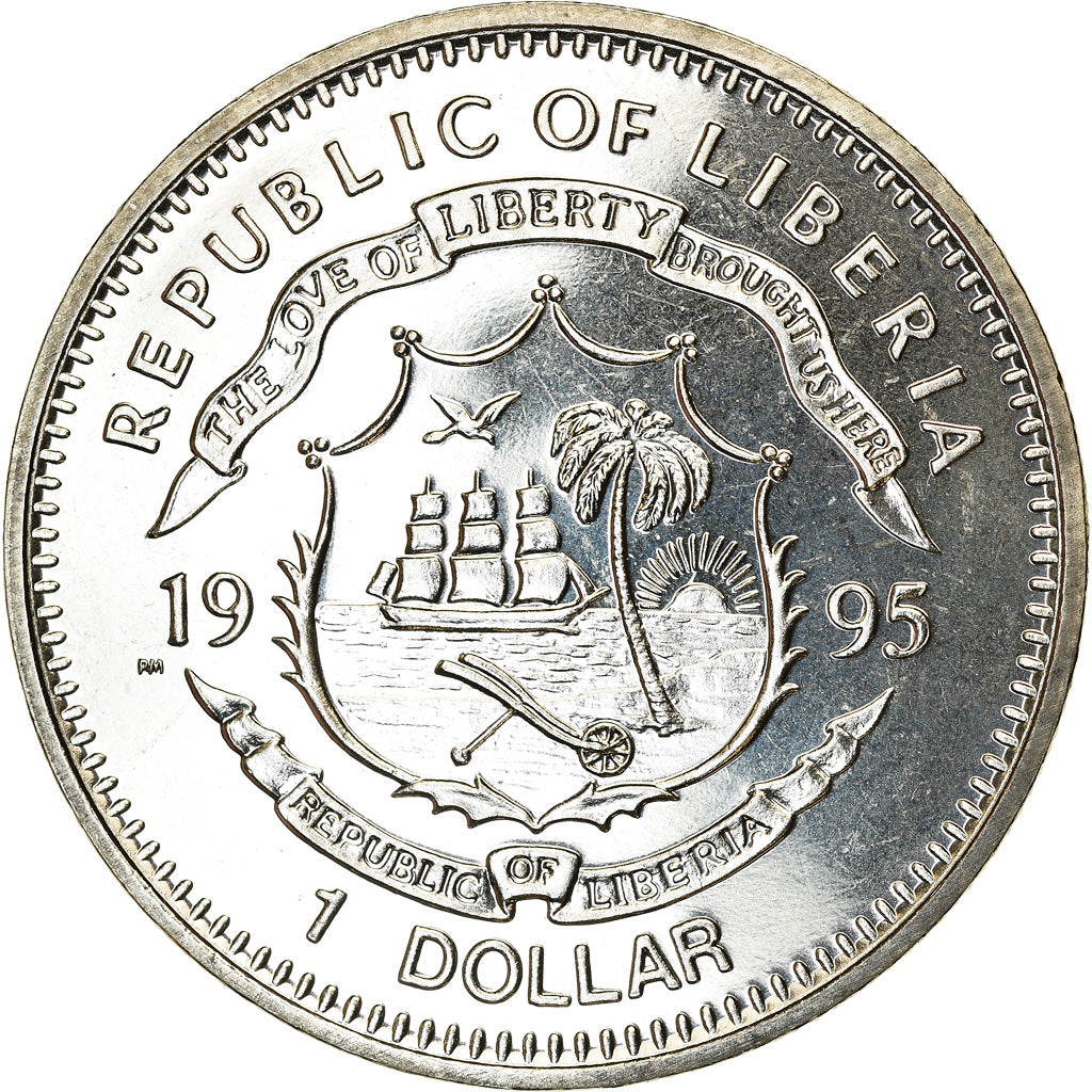 Münze, Liberia, Dollar, 1995, Préservez la Terre - Léopard, UNZ