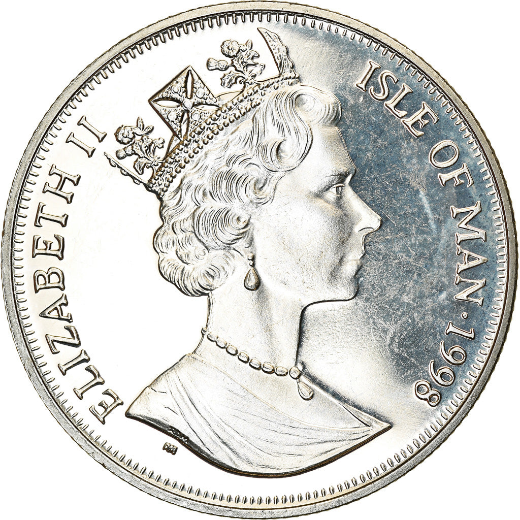 Monnaie, Isle of Man, Elizabeth II, Crown, 1998, Pobjoy Mint, Chemins de fer -