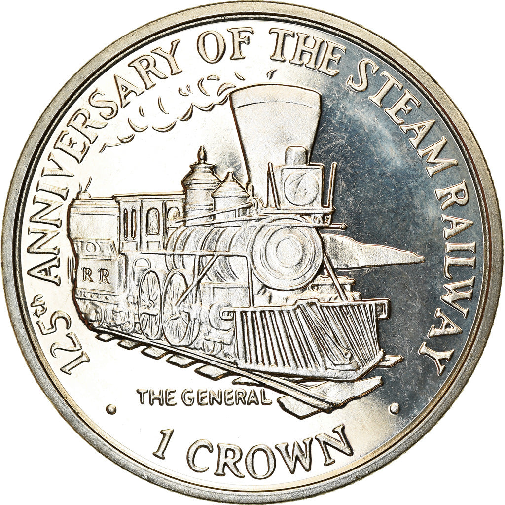 Monnaie, Isle of Man, Elizabeth II, Crown, 1998, Pobjoy Mint, Chemins de fer -