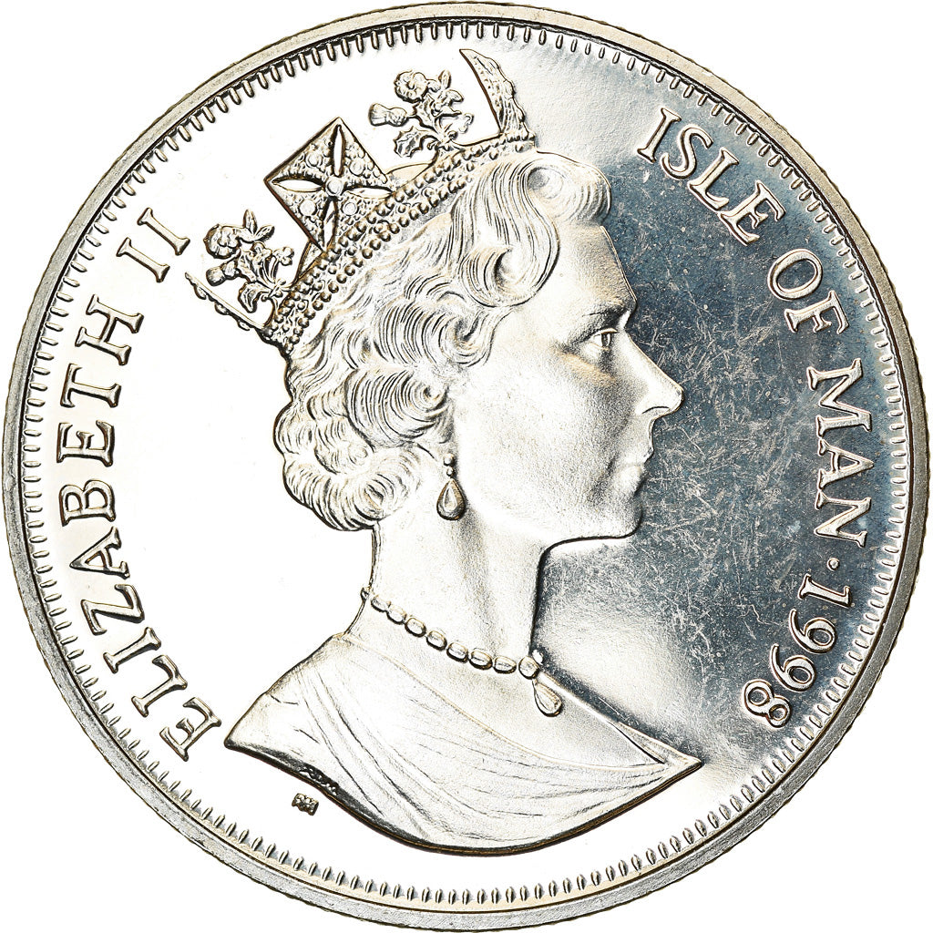 Coin, Isle of Man, Elizabeth II, Crown, 1998, Pobjoy Mint, Chemins de fer - Le