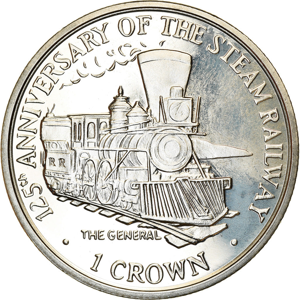 Coin, Isle of Man, Elizabeth II, Crown, 1998, Pobjoy Mint, Chemins de fer - Le