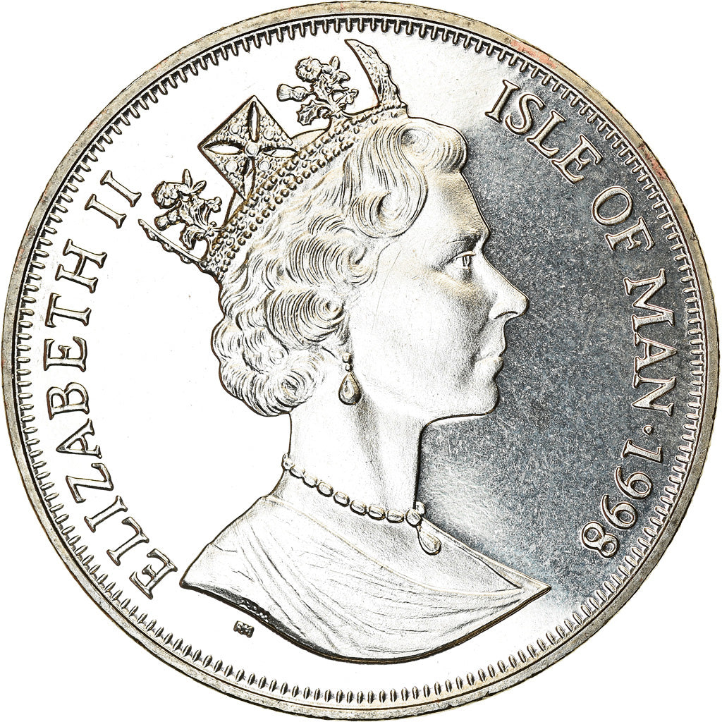 Monnaie, Isle of Man, Elizabeth II, Crown, 1998, Pobjoy Mint, Chemins de fer -