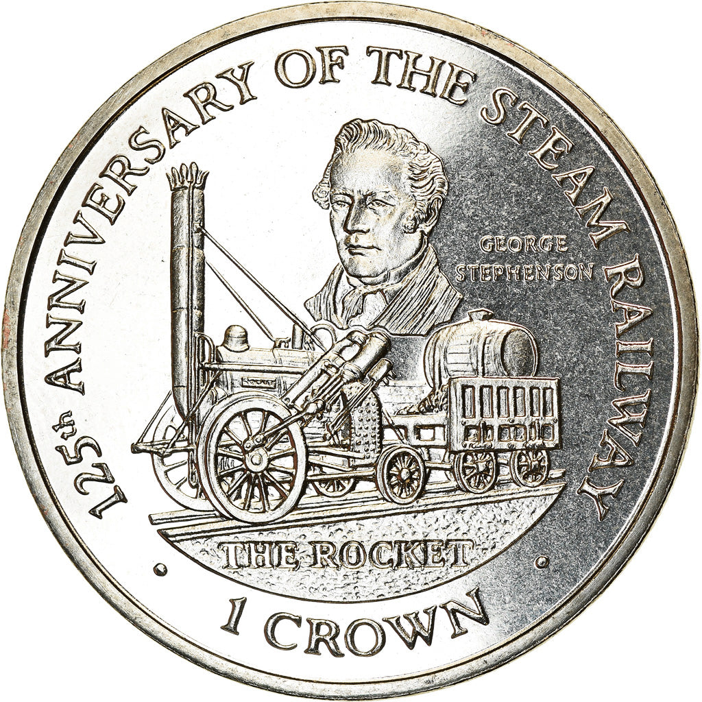 Monnaie, Isle of Man, Elizabeth II, Crown, 1998, Pobjoy Mint, Chemins de fer -
