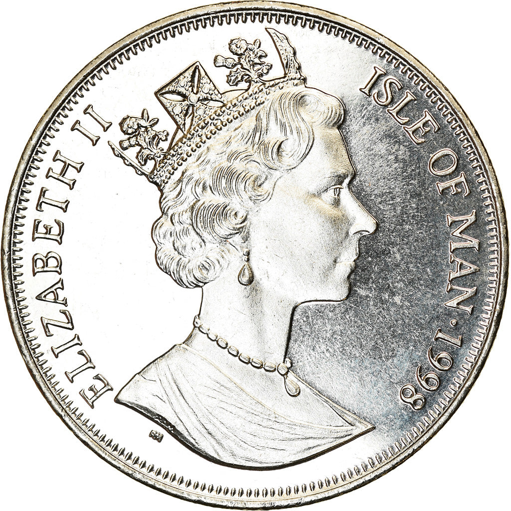 Moneta, Wyspa Man, Elizabeth II, Crown, 1998, Pobjoy Mint, Chemins de fer - N°1