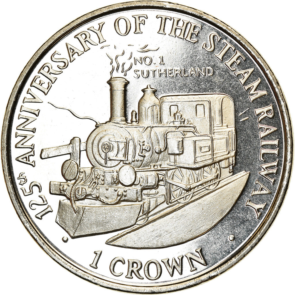 Moneta, Wyspa Man, Elizabeth II, Crown, 1998, Pobjoy Mint, Chemins de fer - N°1