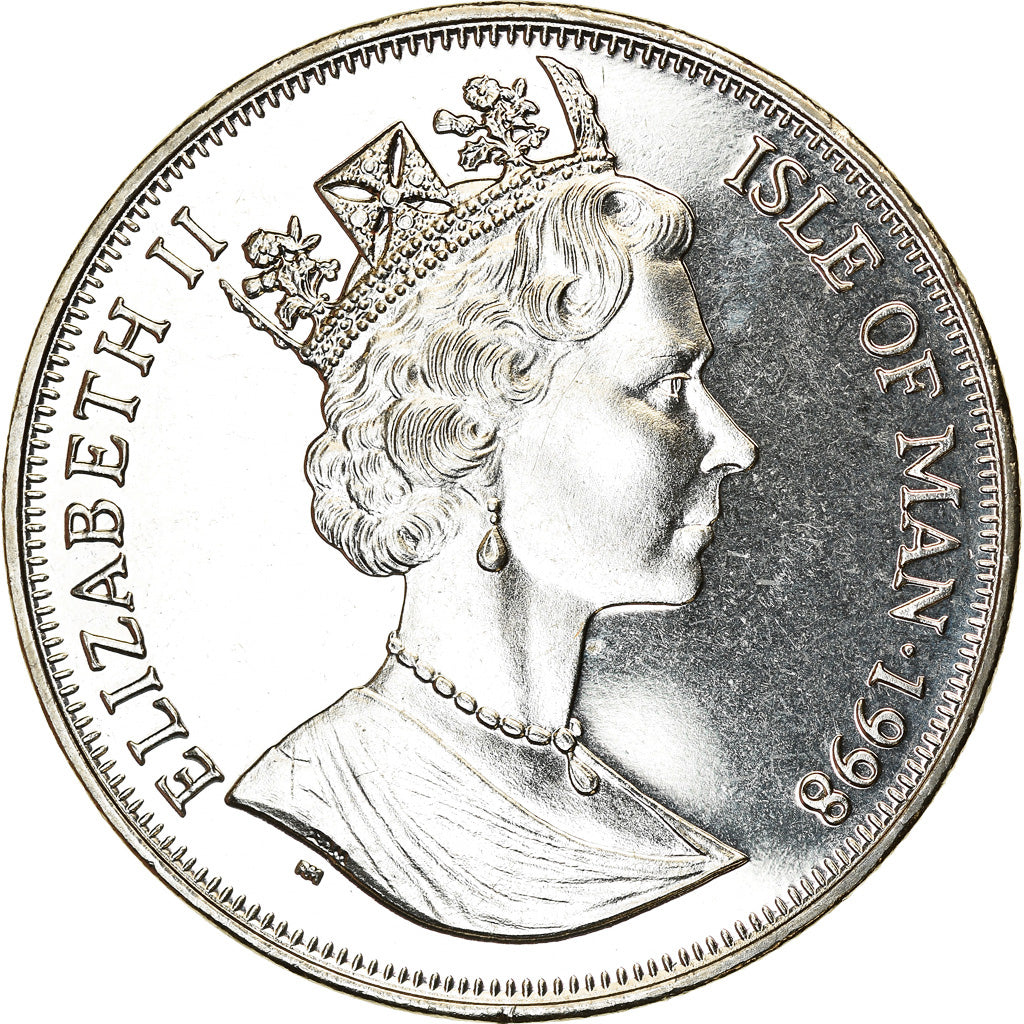 Monnaie, Isle of Man, Elizabeth II, Crown, 1998, Pobjoy Mint, Chemins de fer -