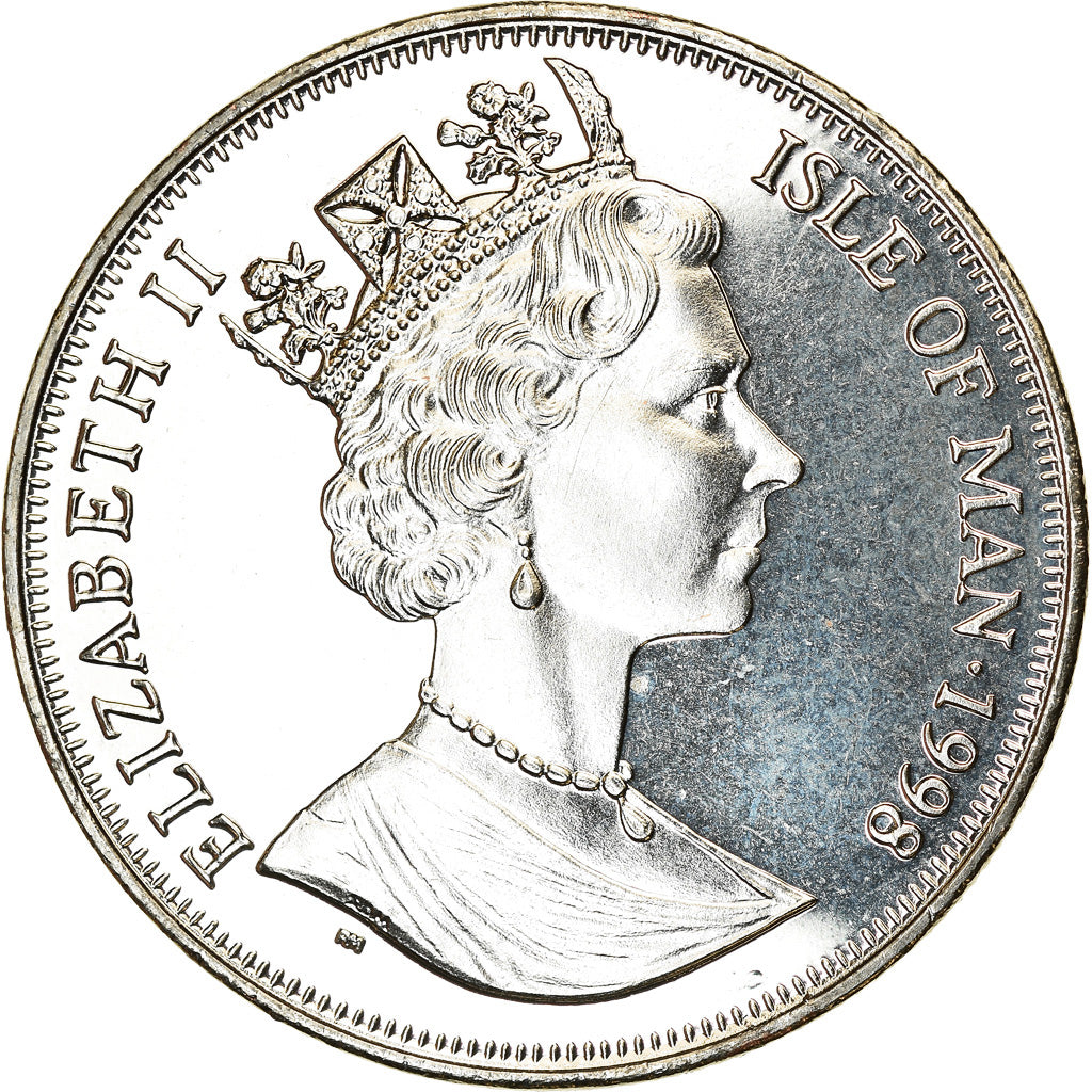 Monnaie, Isle of Man, Elizabeth II, Crown, 1998, Pobjoy Mint, Chemins de fer -
